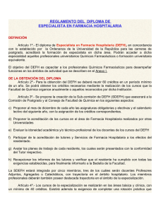 reglamento del diploma de especialista en farmacia hospitalaria