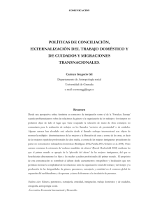 “Políticas de conciliación, externalización del trabajo doméstico y de