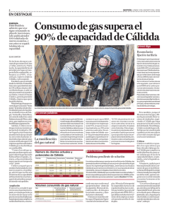 Consumo de gas supera el 90% de capacidad de Cálidda