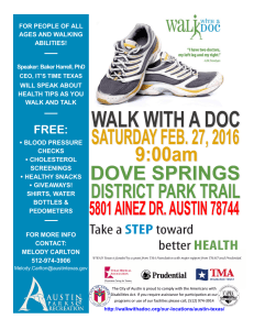 for people of all ages and walking abilities! will speak about health