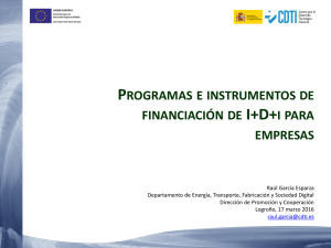 programas e instrumentos de financiación de i+d+i para empresas