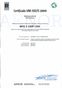 Certificado UNE-ISO¡TS 16949