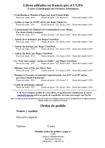 Libros editados en francés por el CGPA Orden de pedido