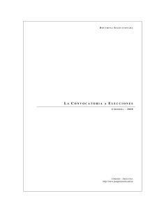 La Convocatoria Electoral. Concepto y Caracteres