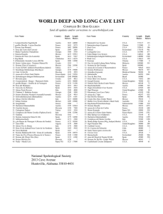 world deep and long cave list - National Speleological Society