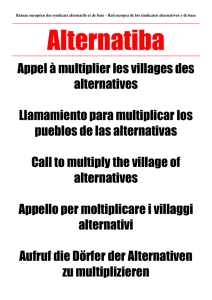 Appel à multiplier les villages des alternatives Llamamiento para