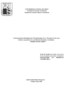 Concentraciones Plasmáticas de Triyodotironina (T3) y Tiroxina (T4