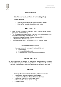 RIDER DE SONIDO Rider Técnico/ Input List / Plano de Tarima