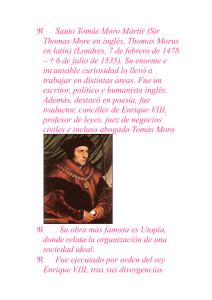 ℜ Santo Tomás Moro Mártir (Sir Thomas More en inglés, Thomas