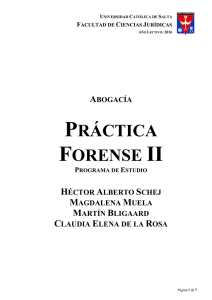práctica forense ii - Universidad Católica de Salta