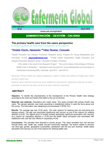 The primary health care from the users perspective