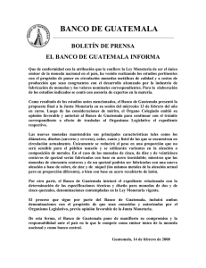 Boletín de Prensa: Nuevas aleaciones en monedas de curso legal.