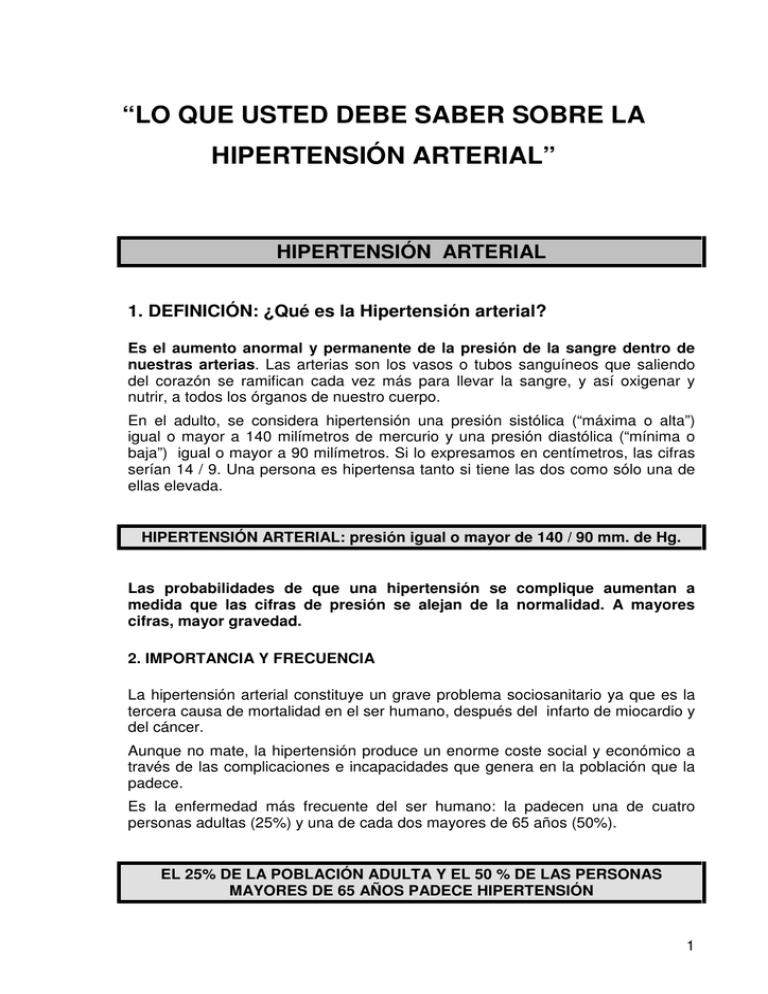 Lo Que Usted Debe Saber Sobre La Hipertensi N Arterial