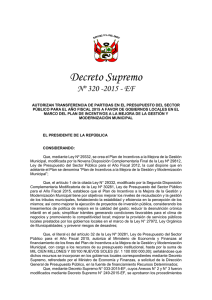 Decreto Supremo Nº 320 -2015 - EF