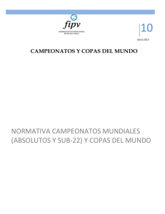 CAMPEONATOS MUNDIALES (ABSOLUTOS Y SUB