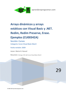 CU00342A Arrays dinamicos y estaticos Visual Basic Redim