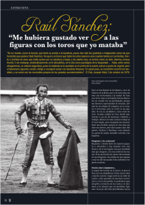 Entrevista con Raúl Sánchez - Plaza de Toros de Las Ventas