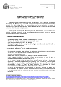 adquisición de la nacionalidad española (por carta de naturaleza)