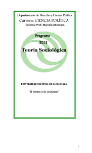 Teoría Sociológica - Departamento de Derecho y Ciencia Política