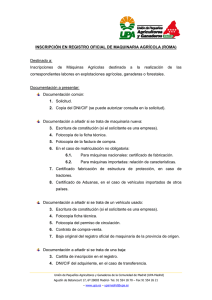 INSCRIPCIÓN EN REGISTRO OFICIAL DE MAQUINARIA AGRÍCOLA