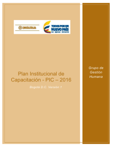 Plan Institucional de Capacitación - PIC – 2016