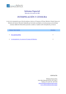 Informe Especial INTERPELACIÓN Y CENSURA