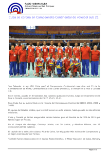 Cuba se corona en Campeonato Continental de voleibol sub 21