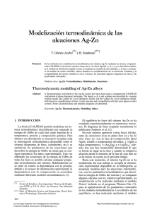 Modelización termodinámica de las aleaciones Ag-Zn