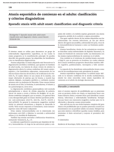 Ataxia esporádica de comienzo en el adulto: clasificación y criterios