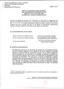 Cotizaciones Afiliados, activos y jubilados Cuadro de Boniﬁcaciones