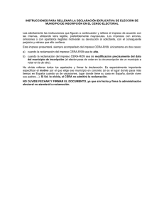 Declaración Explicativa de Elección de Municipio de Inscripción