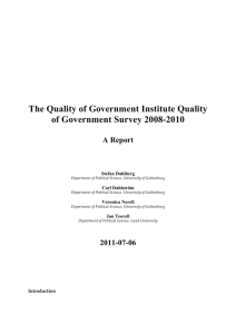 The Quality of Government Institute Quality of Government