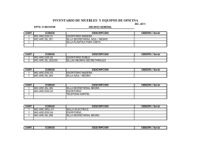 inventario de muebles y equipos de oficina