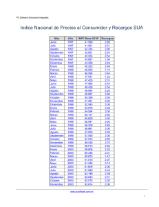 Indice Nacional de Precios al Consumidor y Recargos SUA