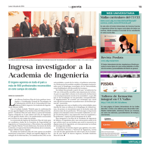 Ingresa investigador a la Academia de Ingeniería