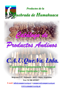 Catálogo cultivos Andinos