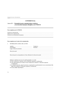CONFIDENCIAL Anexo III — Formulario para comunicaciones