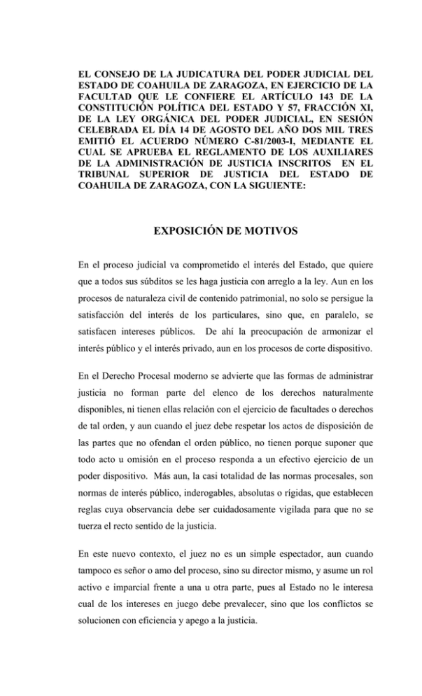 Reglamento de Auxiliares de la Administración de la Justicia