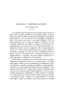 PSICOLOGIA y DESPERSONALIZACION Por Theodor Reik