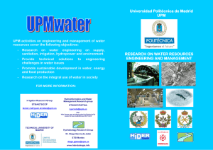 Universidad Politécnica de Madrid UPM RESEARCH ON WATER