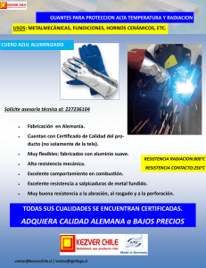 Catalogo guantes aluminizados Kezver Chile