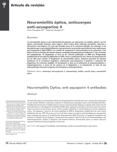 Neuromielitis óptica, anticuerpos anti-acuaporina 4
