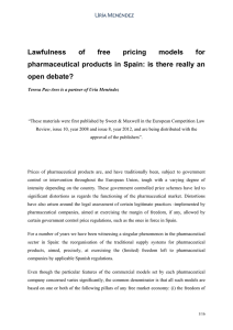 Lawfulness of free pricing models for pharmaceutical products in