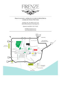 Mapa de accesos y salidas de la ciudad de Bahía Blanca cortesía