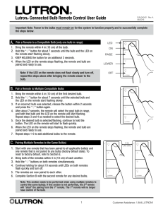 Lutron Connected Bulb Remote Control GUIDE (040421)