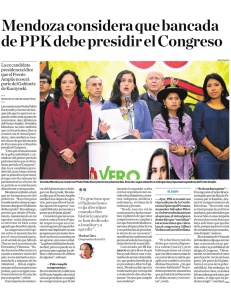 Mendoza considera que bancada de PPK debe presidir el Congreso