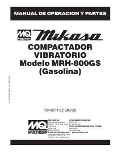 COMPACTADOR VIBRATORIO Modelo MRH-800GS