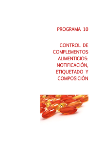 Programa 10. Control de complementos alimenticios