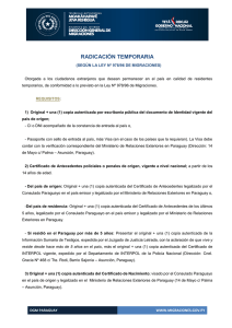radicación temporaria - Ministerio de Relaciones Exteriores