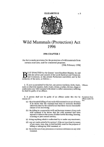 Wild Mammals (Protection) Act